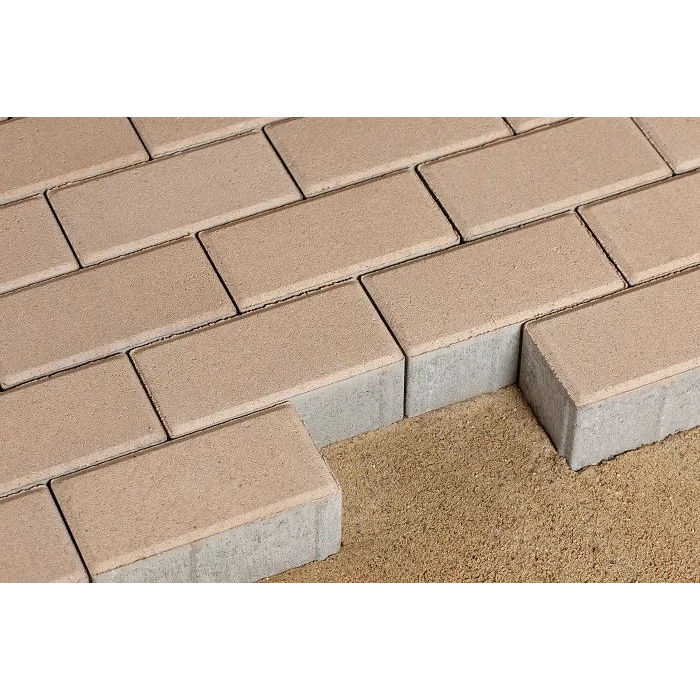Брусчатка 342 механический завод Прямоугольник (кирпич) 200х100х40 мм Бежевый
