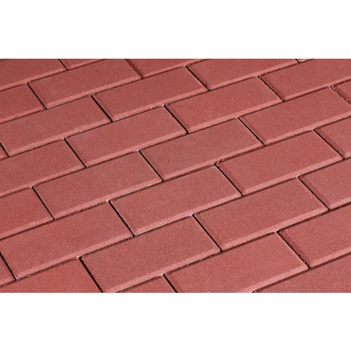 Брусчатка 342 механический завод Прямоугольник (кирпич) 200х100х40 мм Ярко-красный