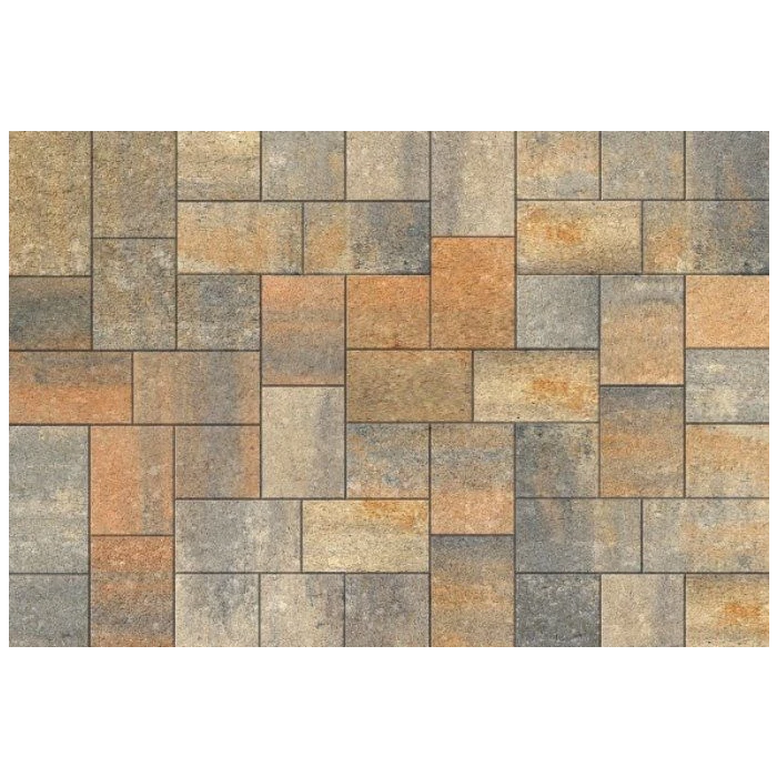 Тротуарная плитка Каменный Век Бельпассо Премио 60 мм. Черно-бело-желтый