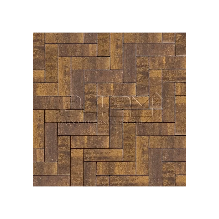 Тротуарная плитка 342 механический завод Паркет 240x80x60мм ColorMix Каньон