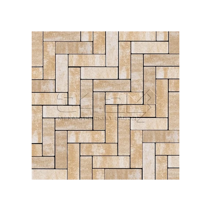 Тротуарная плитка 342 механический завод Паркет 240x80x60мм ColorMix Каракум