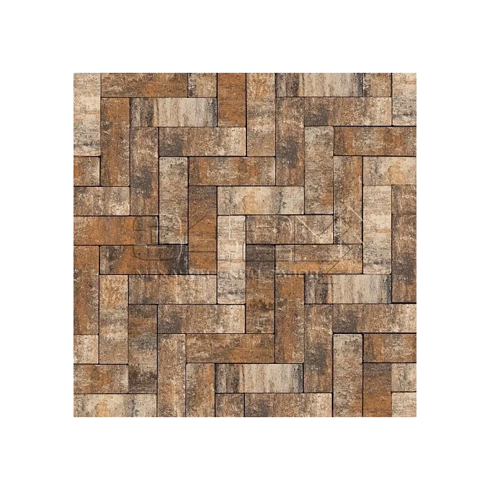 Тротуарная плитка 342 механический завод Паркет 240x80x60мм ColorMix Карелия