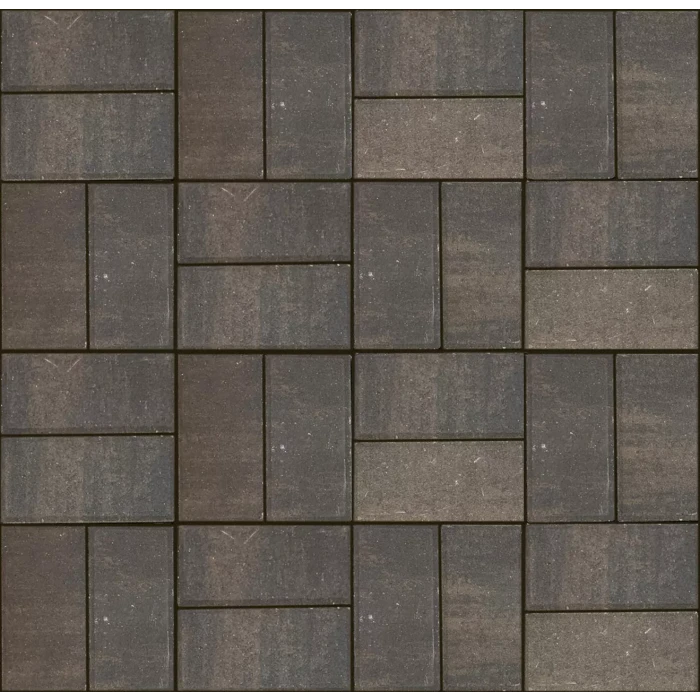 Брусчатка 342 механический завод Прямоугольник ColorMix 200х100х60 мм Арабика