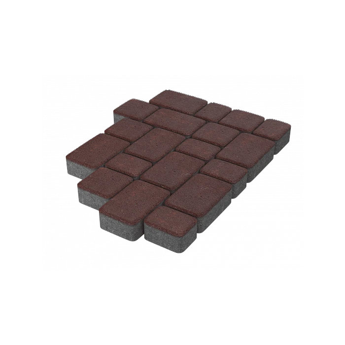 Тротуарная плитка Stellard Старый город 40 мм Бордовый