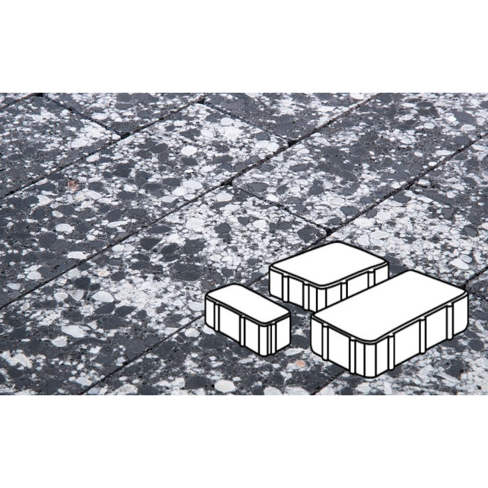 Тротуарная плитка Фабрика Готика Новый Город 80 мм Диорит FINO