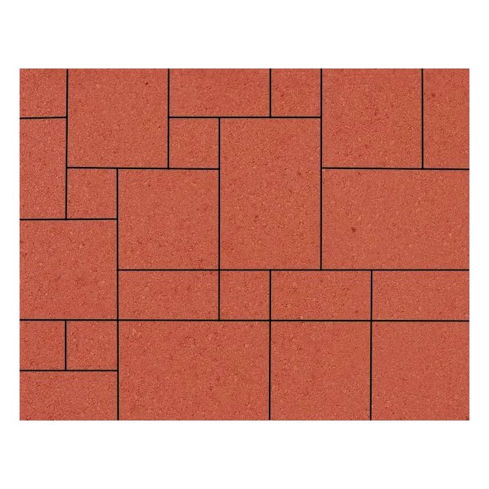 Тротуарная плитка 342 Механический завод Вилла 80 мм Красный яркий