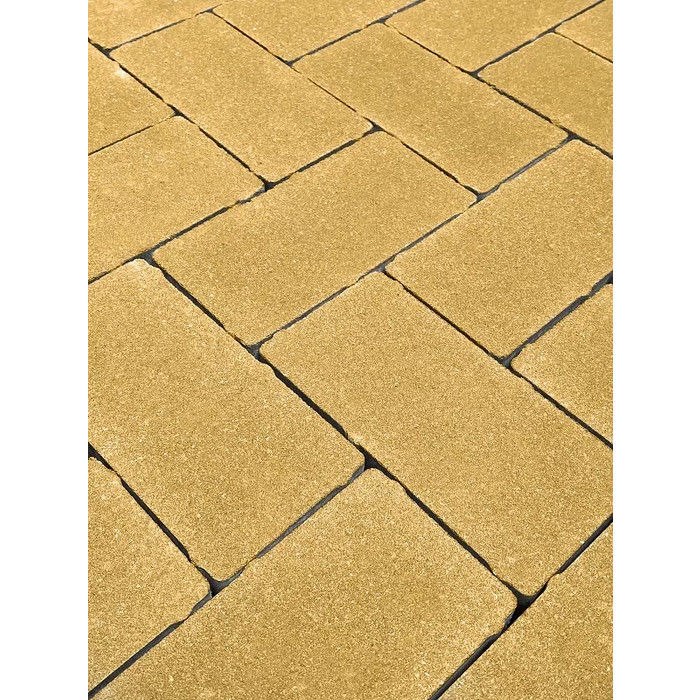 Тротуарная плитка Koldiz Брусчатка 60 мм Моно Желтый без фаски