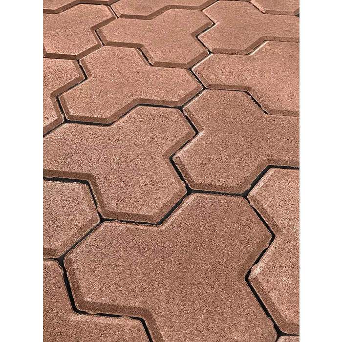 Тротуарная плитка Koldiz Трилистник 100 мм Моно Бордовый