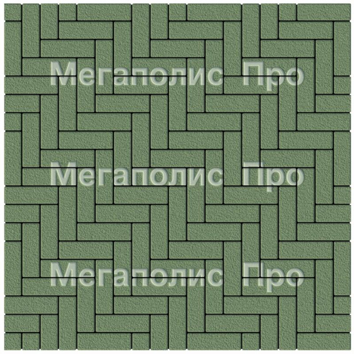 Тротуарная плитка Выбор Паркет Б.4.П.6 Зеленый Гранит