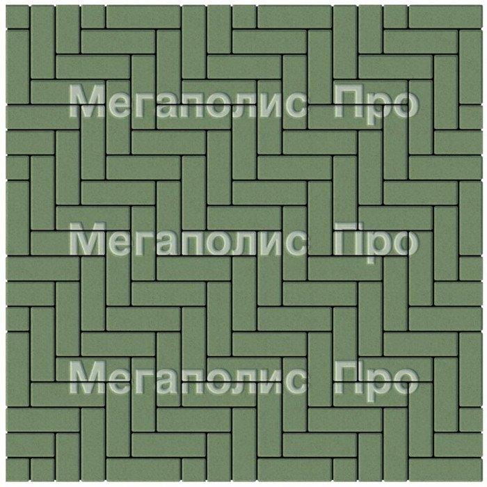 Тротуарная плитка Выбор Паркет Б.4.П.6 Стандарт Зеленый фото 3