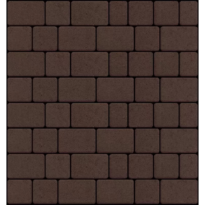 Тротуарная плитка Старый город 60 мм, цвет Шоколад, полный прокрас