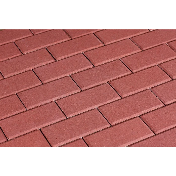 Брусчатка 342 механический завод Прямоугольник 200х100х80 мм Ярко-красный