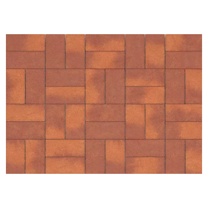 Брусчатка Каменный Век Кирпичик ColorMix 200х100х60 мм. Желто-красный