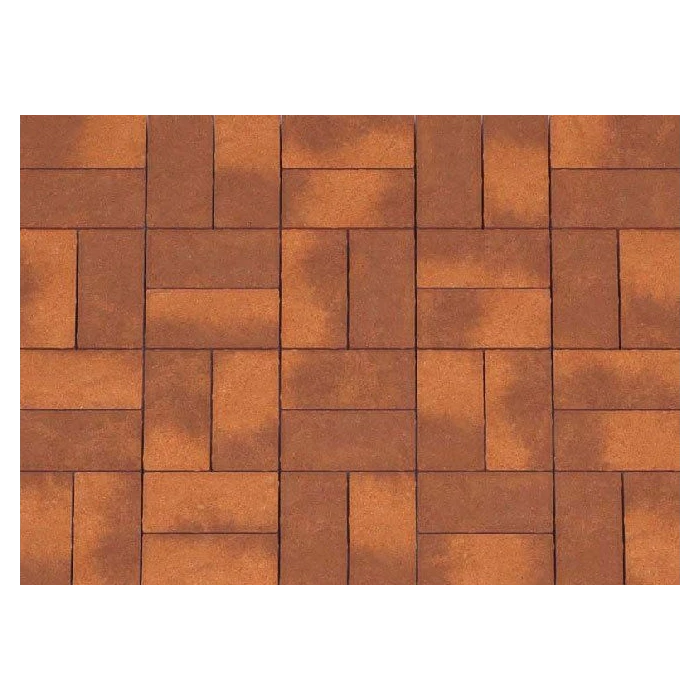 Брусчатка Каменный Век Кирпичик ColorMix 200х100х60 мм. Коричнево-оранжевый