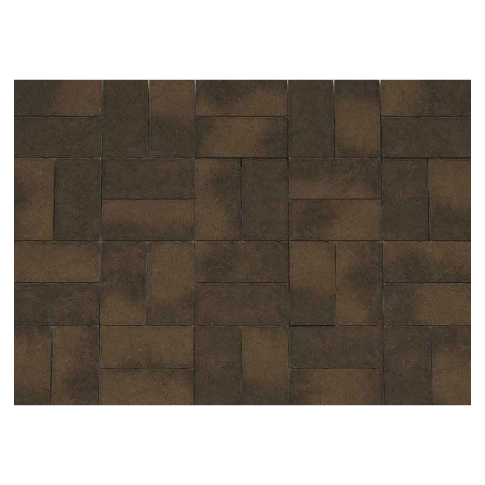 Брусчатка Каменный Век Кирпичик ColorMix 200х100х60 мм. Коричнево-черный