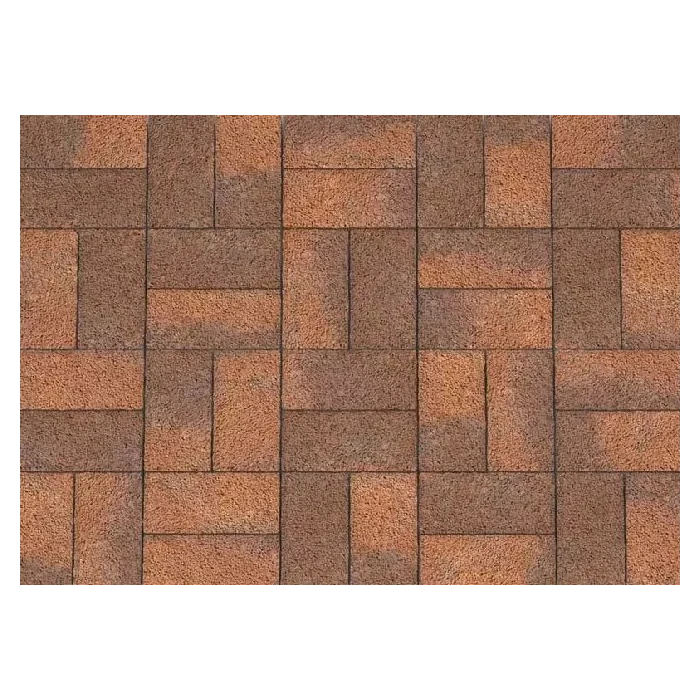 Брусчатка Каменный Век Кирпичик ColorMix 200х100х60 мм. Коричнево-оранжевый Гранит