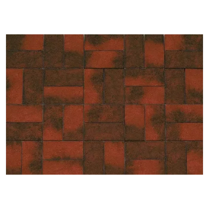 Брусчатка Каменный Век Кирпичик ColorMix 200х100х60 мм. Черно-красный