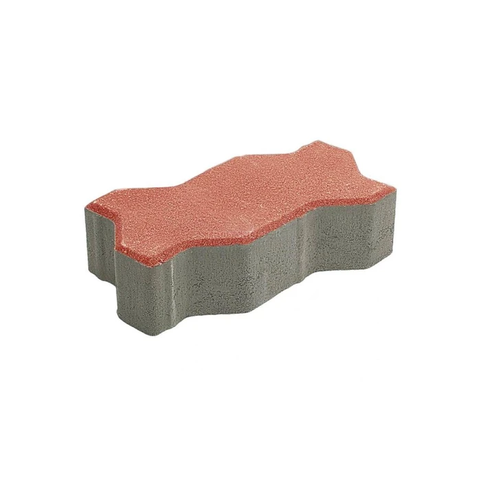 Тротуарная плитка 342 механический завод Волна 240х130х80 мм, красный яркий