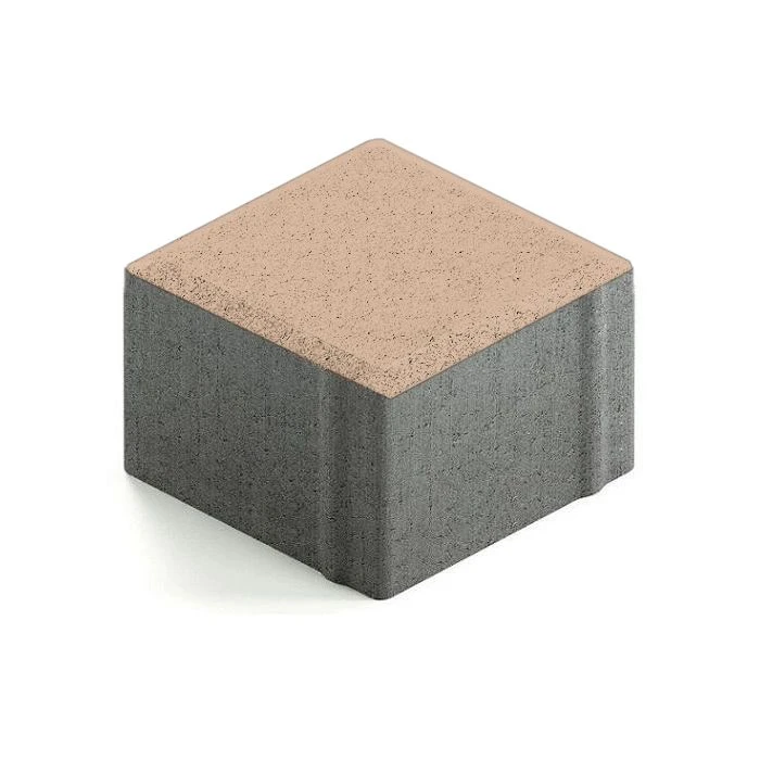 Тротуарная плитка 342 механический завод Квадрат 100х100х80 мм, бежевый