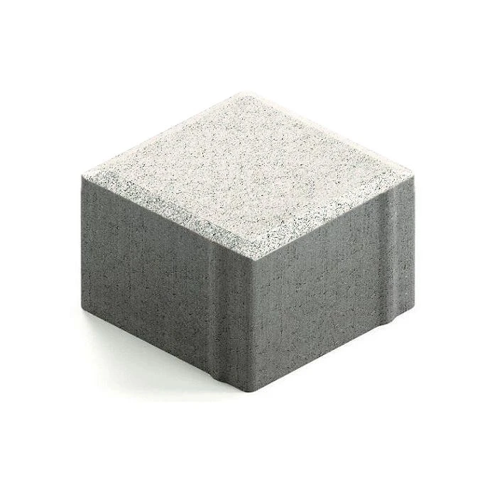 Тротуарная плитка 342 механический завод Квадрат 100х100х80 мм, белый