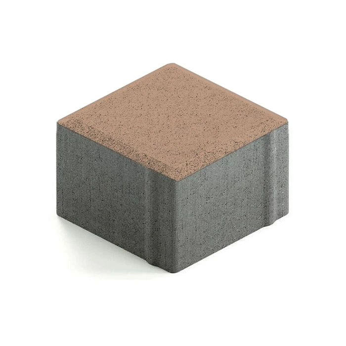Тротуарная плитка 342 механический завод Квадрат 100х100х80 мм, капучино