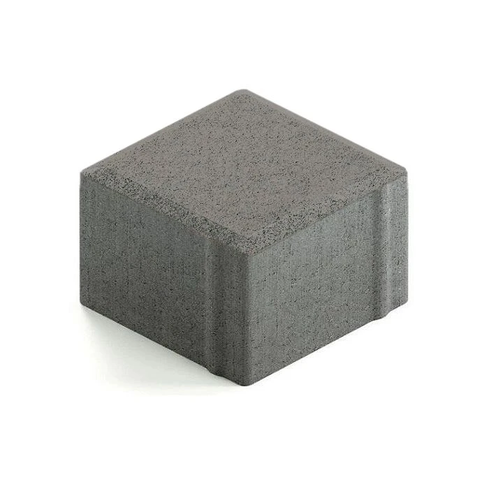 Тротуарная плитка 342 механический завод Квадрат 100х100х80 мм, темно-серый