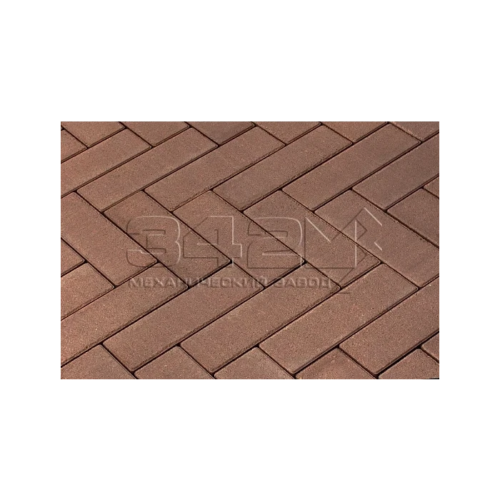 Тротуарная плитка 342 механический завод Паркет 240x80x60мм Коричневый
