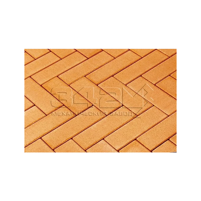 Тротуарная плитка 342 механический завод Паркет 240x80x60мм Оранжевый