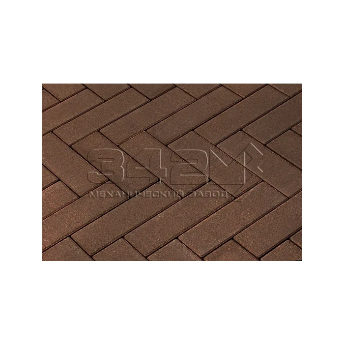 Тротуарная плитка 342 механический завод Паркет 240x80x60мм Темно-коричневый