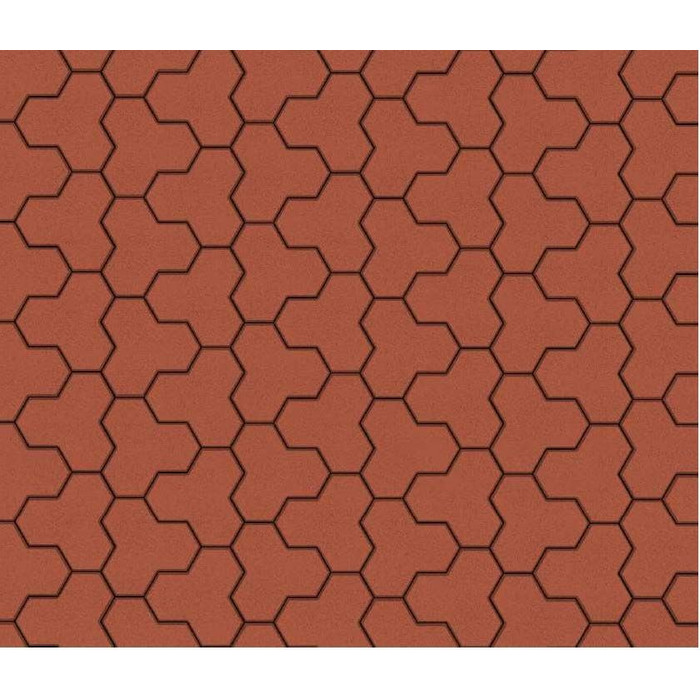 Тротуарная плитка Выбор Трилистник В.7.Ф.10 100 мм Стандарт Красный