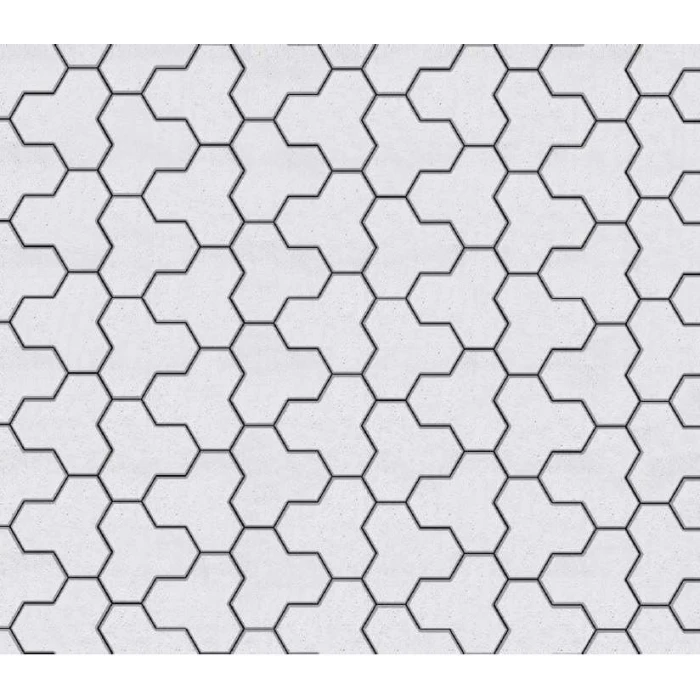 Тротуарная плитка Выбор Трилистник В.7.Ф.10 100 мм Стоунмикс Белый