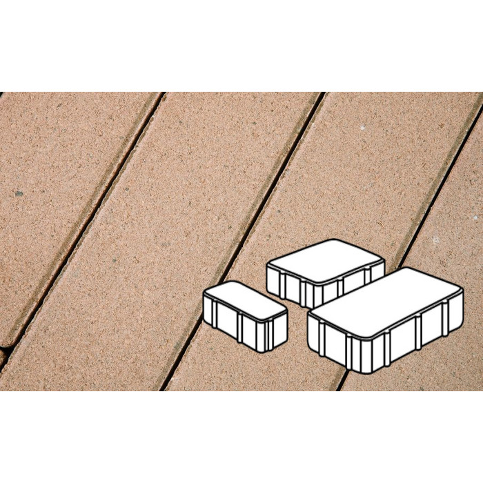 Тротуарная плитка Фабрика Готика Новый Город 240х160х60, 160х160х60, 80х160х60 мм. PROFI Палевый на белом цементе ч/п