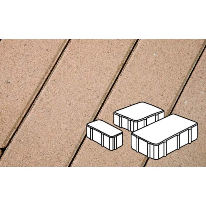 Тротуарная плитка Фабрика Готика Новый Город 240х160х60, 160х160х60, 80х160х60 мм. PROFI Палевый на белом цементе ч/п