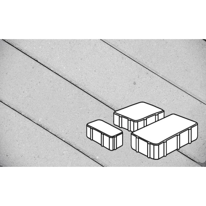 Тротуарная плитка Фабрика Готика Новый Город 240х160х60, 160х160х60, 80х160х60 мм. PROFI Светло-серый на сером цементе ч/п