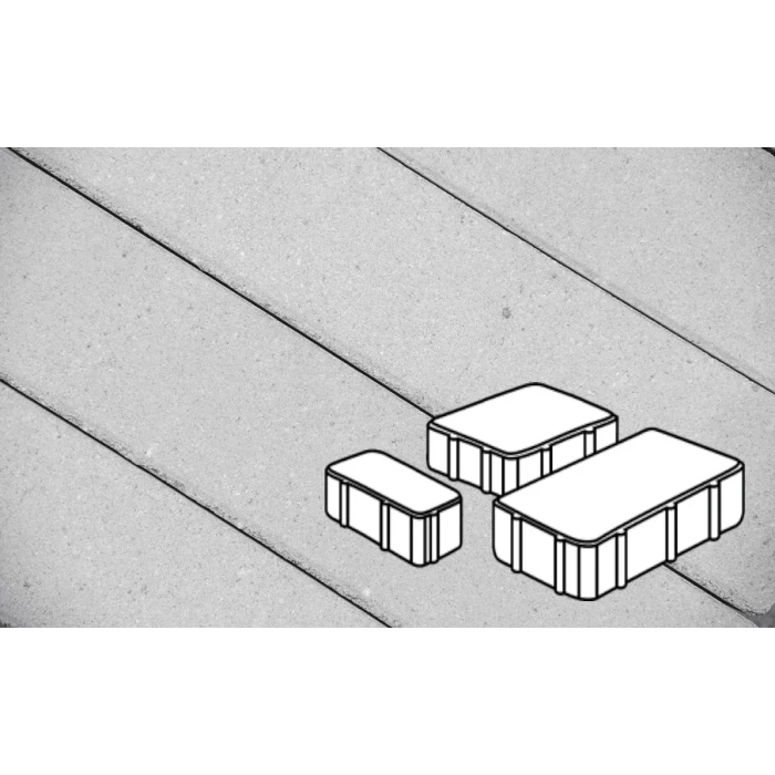 Тротуарная плитка Фабрика Готика Новый Город 240х160х60, 160х160х60, 80х160х60 мм. PROFI Светло-серый на сером цементе ч/п