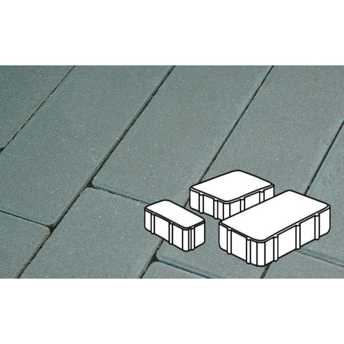 Тротуарная плитка Фабрика Готика Новый Город 240х160х60, 160х160х60, 80х160х60 мм. PROFI Синий на сером цементе ч/п