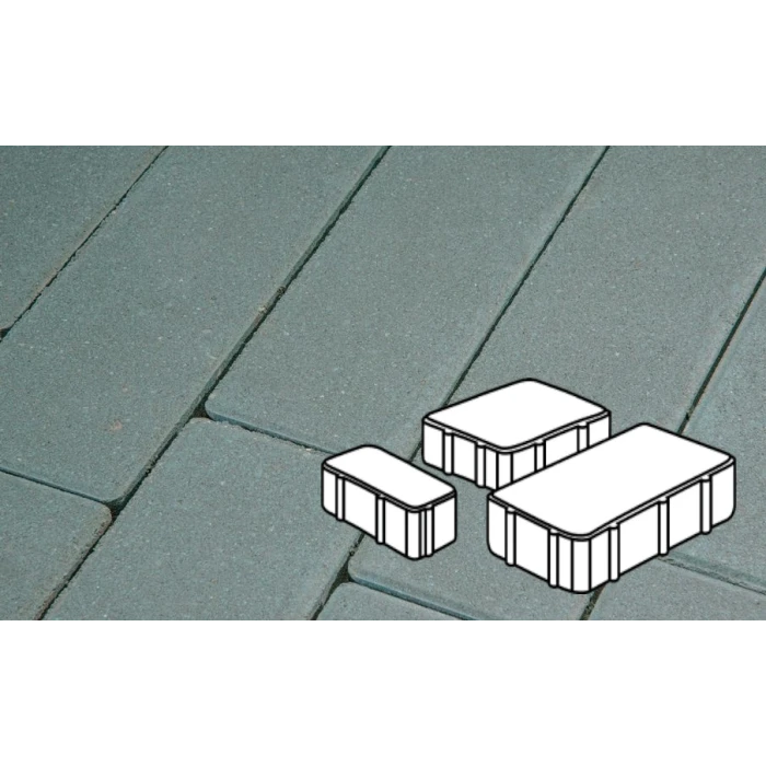 Тротуарная плитка Фабрика Готика Новый Город 240х160х60, 160х160х60, 80х160х60 мм. PROFI Синий на сером цементе ч/п