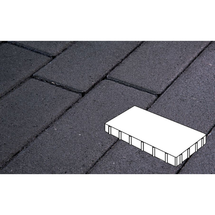 Тротуарная плитка Фабрика Готика Новый Город 240х160х60, 160х160х60, 80х160х60 мм. PROFI Супер-черный на сером цементе ч/п