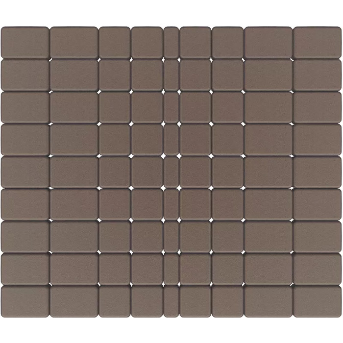 Тротуарная плитка Фабрика Готика Классика 180х120х60, 120х120х60, 120х60х60 мм Коричневый на белом цементе ч/п