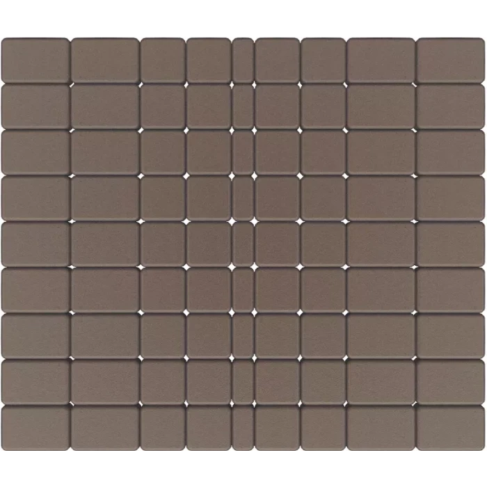 Тротуарная плитка Фабрика Готика Классика 180х120х60, 120х120х60, 120х60х60 мм Коричневый на белом цементе ч/п