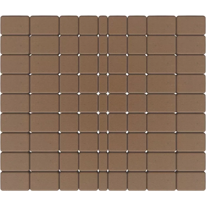 Тротуарная плитка Фабрика Готика Классика 180х120х60, 120х120х60, 120х60х60 мм Оранжевый на белом цементе ч/п