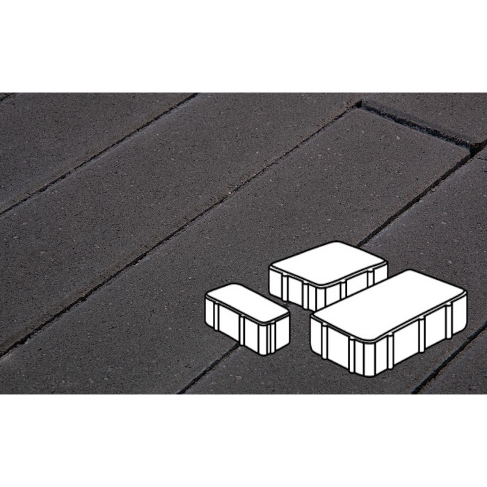 Тротуарная плитка Фабрика Готика Новый Город 240х160х60, 160х160х60, 80х160х60 мм. PROFI черный на сером цементе ч/п