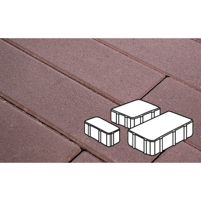 Тротуарная плитка Фабрика Готика Новый Город 240х160х60, 160х160х60, 80х160х60 мм. PROFI темно-коричневый на сером цементе ч/п