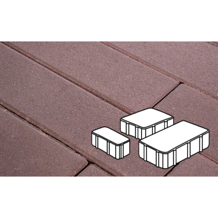 Тротуарная плитка Фабрика Готика Новый Город 240х160х60, 160х160х60, 80х160х60 мм. PROFI темно-коричневый на сером цементе ч/п