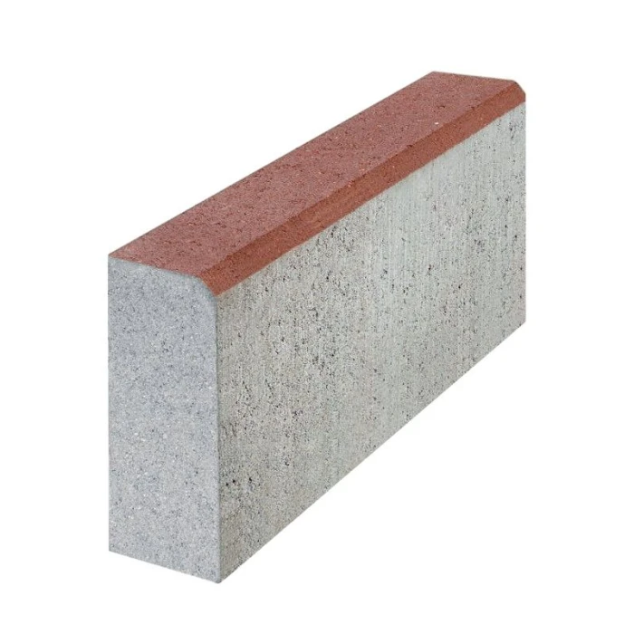 Бордюр тротуарный 342 механический завод 500х200х80 мм, красный, верхний прокрас