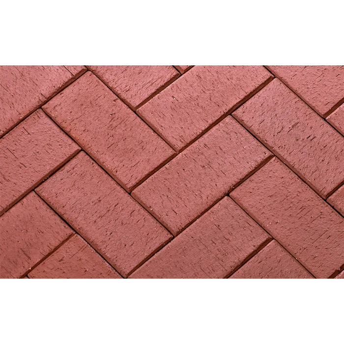 Тротуарная клинкерная брусчатка ЛСР Эдинбург 200х100х50 мм, темно-красный
