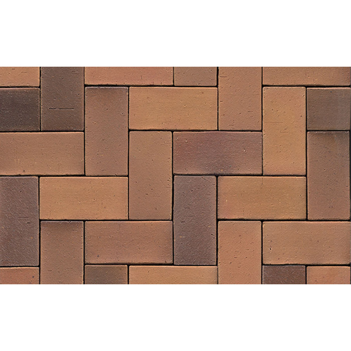 Тротуарная клинкерная брусчатка Muhr №08S Lachsrot spezial, 200*100*40 мм