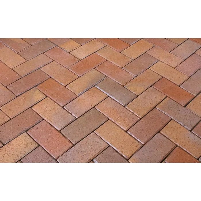 Тротуарная клинкерная брусчатка Penter / Florenz bunt orangegelb geflammt PPK 77/45 200x100x45