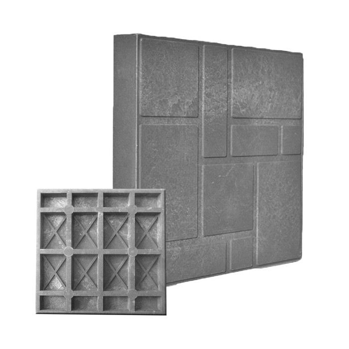 Тротуарная плитка Кубик Рубика полимерпесчаная 330х330х35 серая