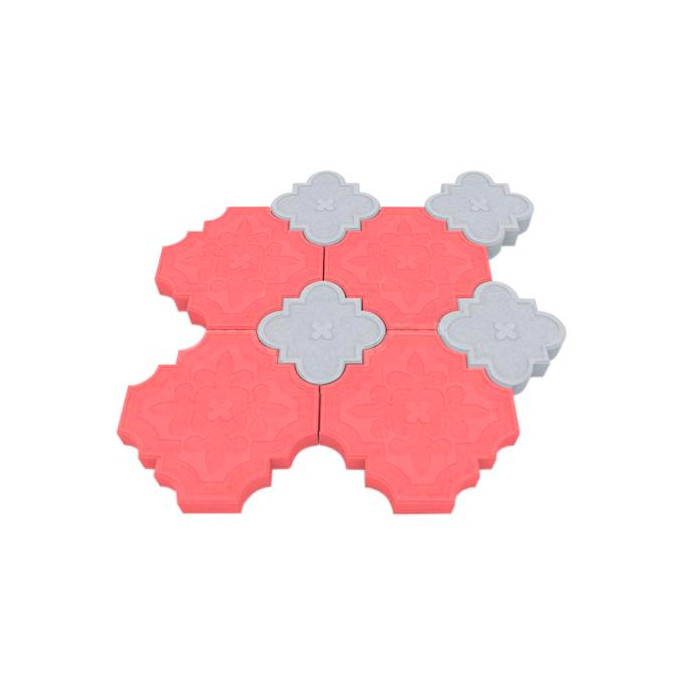 Тротуарная плитка Гжелка красный с серым